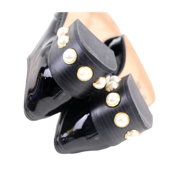 Louise et Cie PATENT BLACK GENUINE LEATHER LOW HEEL SLIP ON LOAFER SHOES Sz 7.5 - Picture 9 of 10